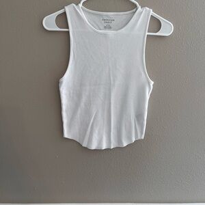 American Eagle Outfitters White Crop Tank Top